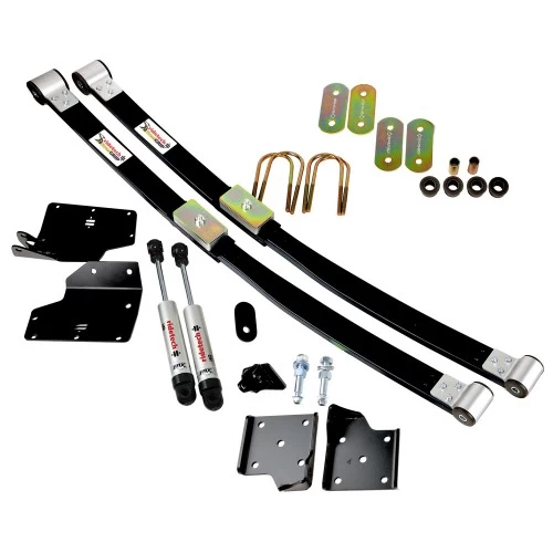 A Composite Leaf Spring and HQ Shock Kit, 2″ Drop |1964-1966 Mustang for a jeep wrangler.