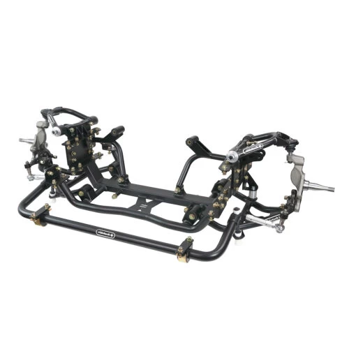 A Front IFS Suspension System for a car with two wheels on it.