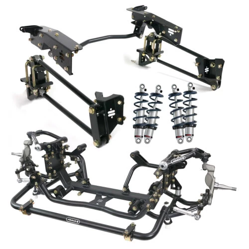 A Complete Coil-Over Suspension System | 1965-1972 F-100 2WD - Pin Spindle for a car with springs and shocks.