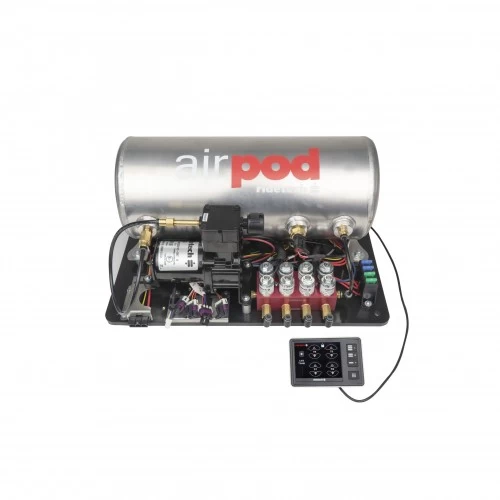 A 3 Gallon AirPod, RidePro E5 with a remote control attached to it.