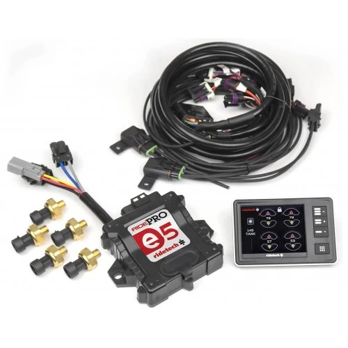 A RidePro E5 Control System with a monitor and wires.