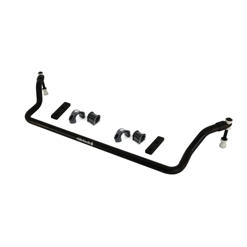 A black Front Sway Bar | 1970-1981 Camaro / Firebird for the front of a car.