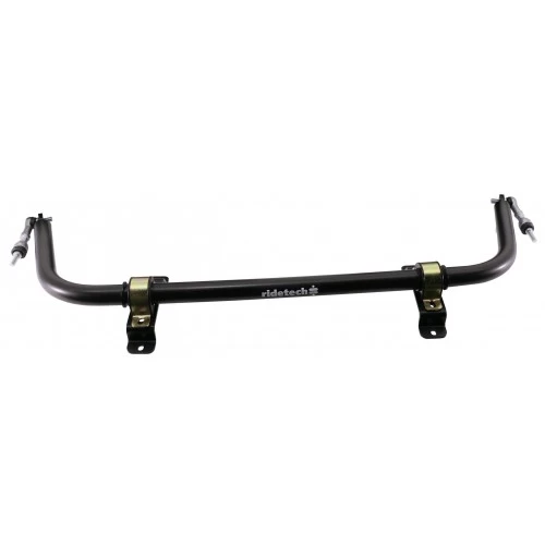 A black Front Sway Bar | 1963-1987 C10 with OLD STYLE Ridetech Arms for the front of a car.