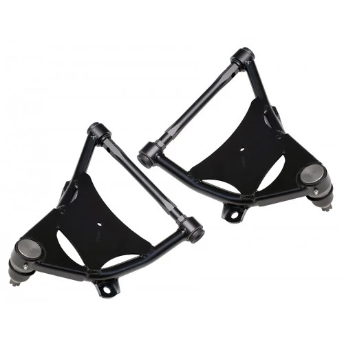 A pair of black Front Lower StrongArms on a white background.
or
A pair of black CoolRide on a white background.
or
A pair of black 1958-1964 Impala on a white background.