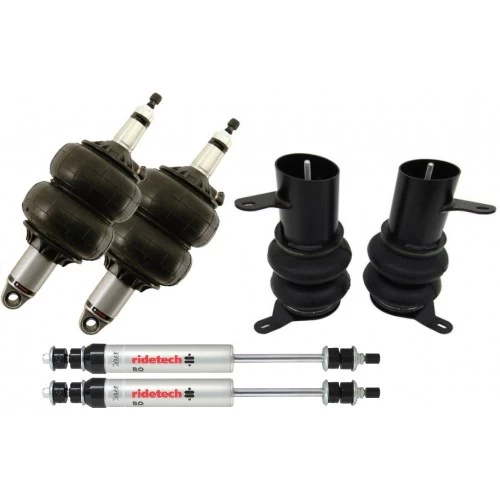 A Front and Rear Air Suspension System for a car.