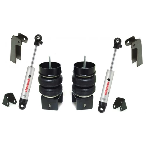 A set of Front CoolRide Air Springs and Shock Kit | 1974-1978 Mustang II - Ridetech StrongArm Suspension for a car.