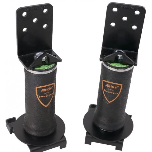 A pair of black and green Rear Air Over Leaf Kits on a white background.